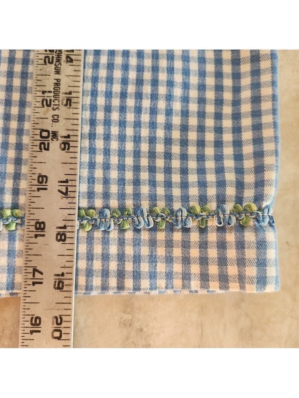 Talbots Skirt 14P Gingham Plaid Blue White Stretch Cotton Stretch Spring! - Picture 10 of 13